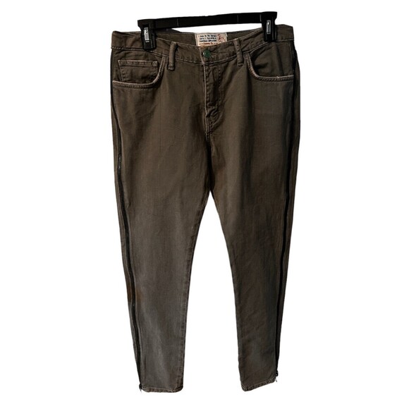 Free people x Sandrine Rose Jeans Womens sz 28 handmade Los Angeles Green - Picture 1 of 10